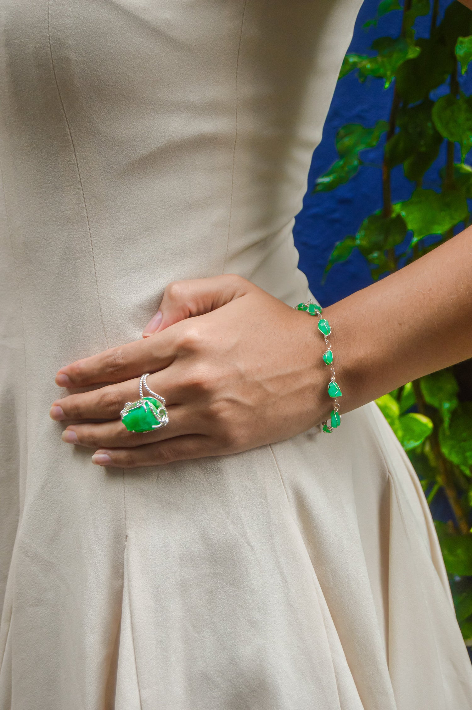 Anillos De Plata Con Esmeraldas En Bruto