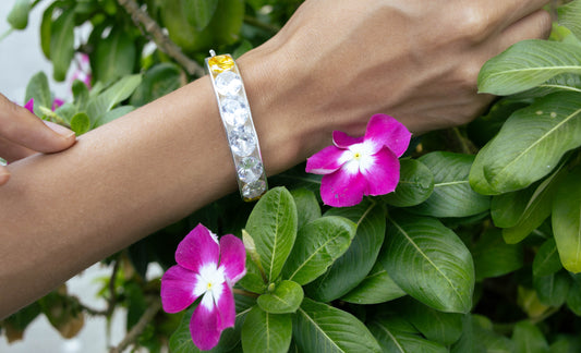 Pulsera En Plata Con Zircones Grandes