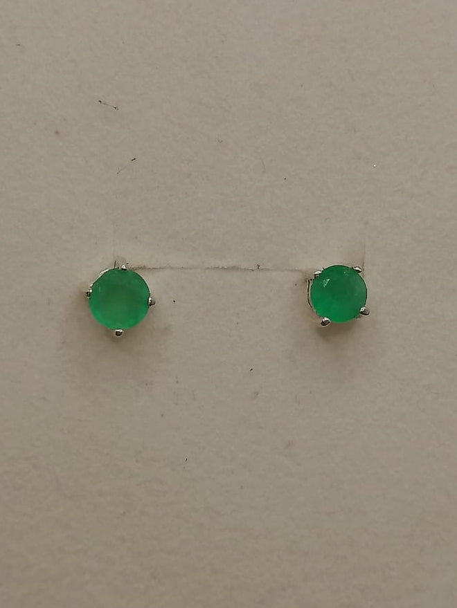 Topos De Plata 3mm Con Esmeraldas