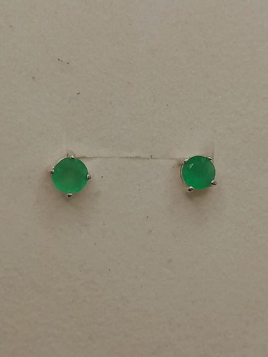 Topos De Plata 3mm Con Esmeraldas