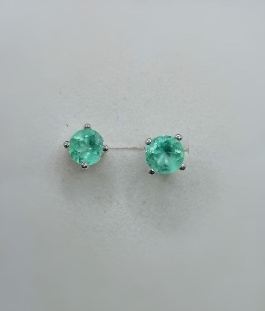 Topos De Plata Con Esmeraldas 4mm