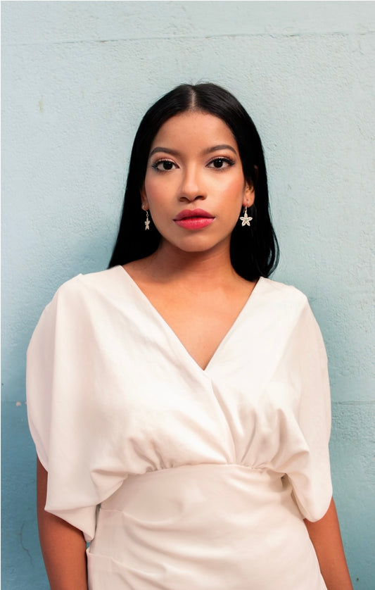 Aretes De Plata Filigranados Flor Cinco Puntas Con Esmeraldas